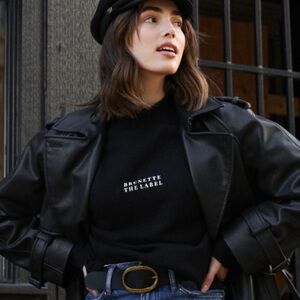 SOLD - NWOT BRUNETTE THE LABEL mock neck crew sweater